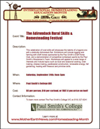Adirondack Rural Skills & Homesteading Festival