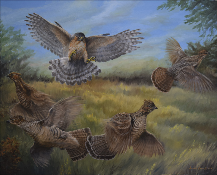 Painting by Denise Leavitt.  2016 Birds of a Feather Invitational Art Show