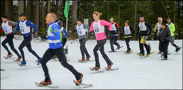 Snowshoe racing at the Paul Smiths VIC. Photo by Eric Foster. Used by permission. Snowshoe racing at the Paul Smiths VIC. Photo by Eric Foster. Used by permission.