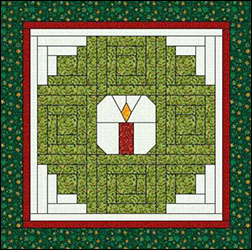 Log Cabin Quilt pattern with holiday design