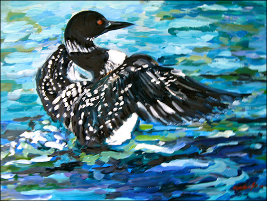 Painting by Mary Woodcock Johnson: Loonar Landing Painting by Mary Woodcock Johnson: Loonar Landing