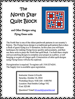 Quilt Workshop Flyer: North Star Quilt Quilt Workshop Flyer: North Star Quilt