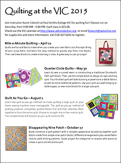 Quilting at the VIC 2015 Flyer