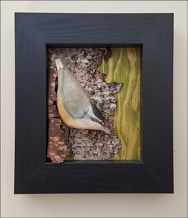 Carving by Shawn Halperin: Nuthatch:  2016 Birds of a Feather Invitational Art Show