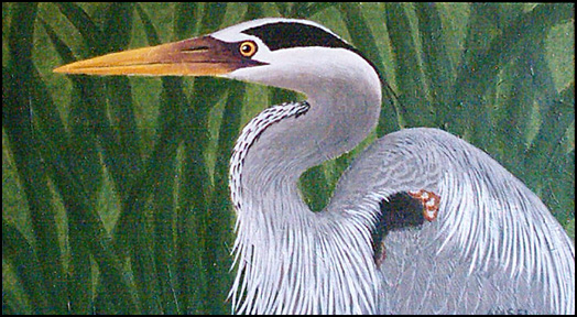 Sheri Amsel: Heron on acrylic