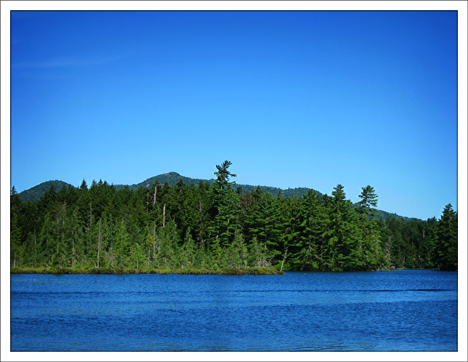 Saint Regis Mountain and Upper Saint Regis Lake from the public landing (20 July 2012)